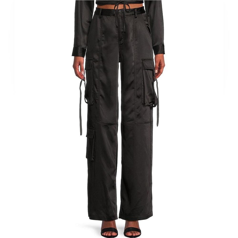 GB High Rise Coordinating Satin Cargo Pants